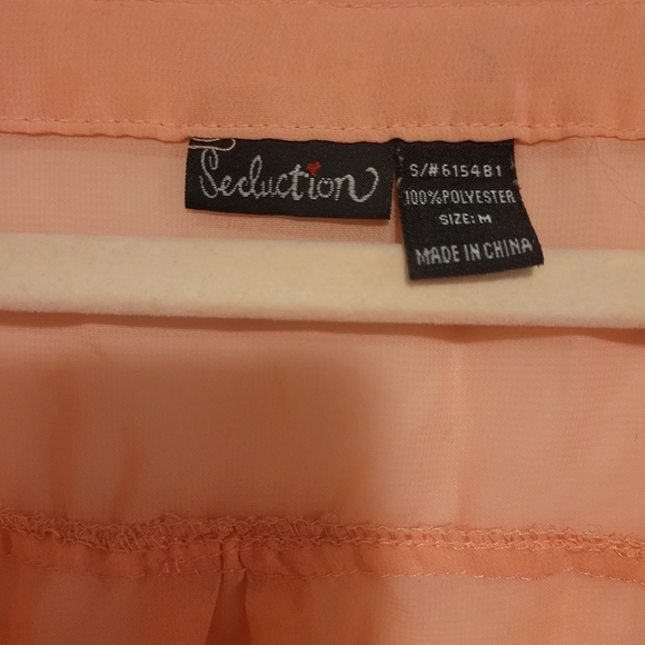 Seduction Pink Tie Crop Top with decorative mesh sleeves Size M Medium - Picture 4 of 4